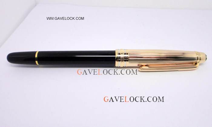 AAA Cheap Montblanc Pens - Montblanc Meisterstuck Black & Yellow Gold Copy Rollerball Pen